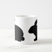 schwarze Kaninchenikone Kaffeetasse (Mittel)