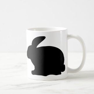 schwarze Kaninchenikone Kaffeetasse
