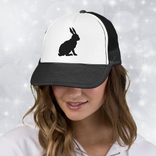 Schwarze Kaninchensilhouette Truckerkappe