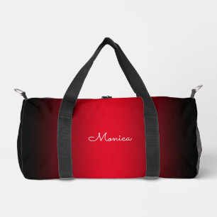 Schwarze Kante rote Ombre Duffle Bag