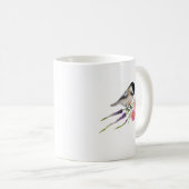 Schwarze Kappe Sweet Chickadee Wasserfarbenspiel Kaffeetasse (VorderseiteRechts)