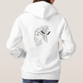 schwarze Kapuzenjacke mit minimalistischer Kunst Hoodie