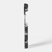 Schwarze Kariert- und Silberschmetterlinge iPhone  Hülle (Linke Seite)