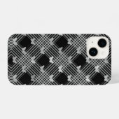 Schwarze Kariert- und Silberschmetterlinge iPhone  Hülle (Rückseite (Horizontal))