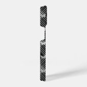 Schwarze Kariert- und Silberschmetterlinge iPhone  Hülle (Rechte Seite)