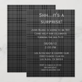 Schwarze Karierte Einladung (Vorne/Hinten)