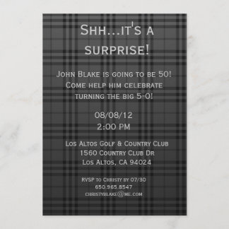 Schwarze Karierte Einladung