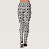 Schwarze/karierte Frauen des Brauns der checkered Leggings (Rückseite)
