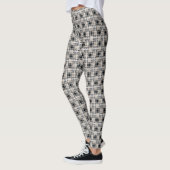 Schwarze/karierte Frauen des Brauns der checkered Leggings (Links)
