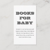 Schwarze Karierte Kinderbücher | Babyparty Begleitkarte (Vorderseite)