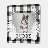 Schwarze Karierte Rustikale Pinienbäume Knochen Fo Keramikornament (Links)