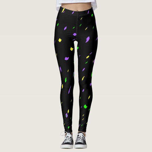 Schwarze Karnevalconfetti-Leggings Leggings (Vorderseite)