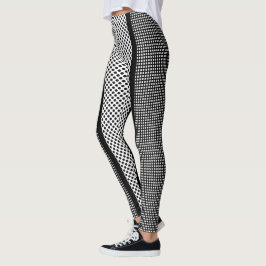 Schwarze Karo Punkte Streifen U wählen BKGRD Farbe Leggings