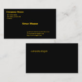 Schwarze Karte, goldene Schriftart Visitenkarte (Vorne/Hinten)