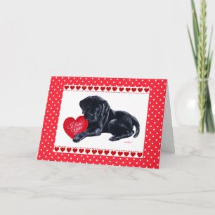 Schwarze Karte Labrador-Welpevalentines Tages