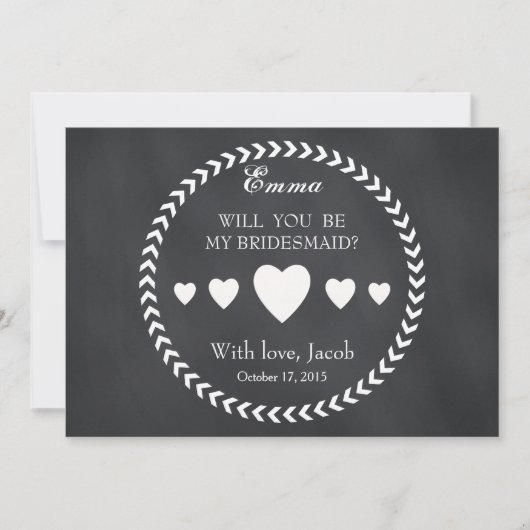 Schwarze Karte wird meine Bridesmaid sein (Vorderseite)