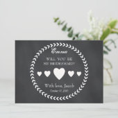 Schwarze Karte wird meine Bridesmaid sein (Stehend Vorderseite)