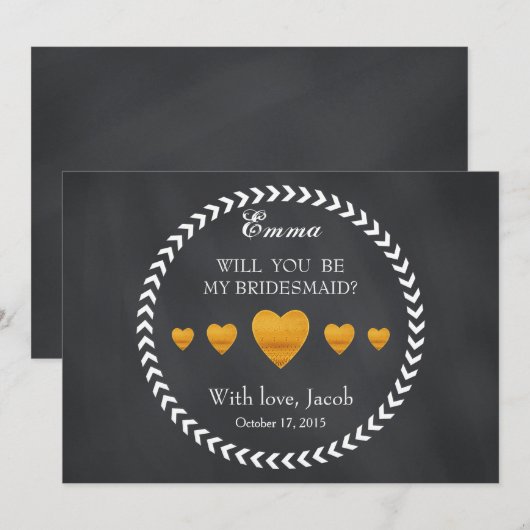 Schwarze Karte wird meine Bridesmaid sein (Vorne/Hinten)