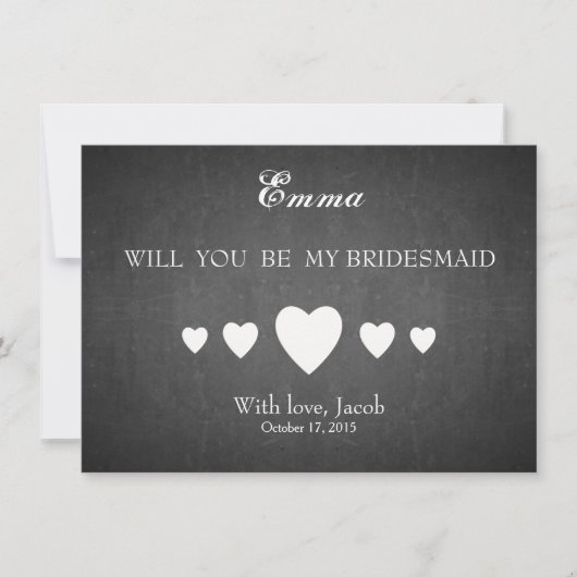 Schwarze Karte wird meine Bridesmaid sein (Vorderseite)