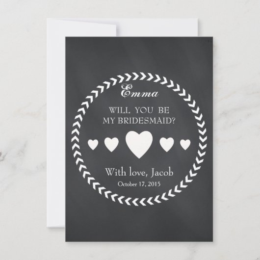 Schwarze Karte wird meine Bridesmaid sein (Vorderseite)