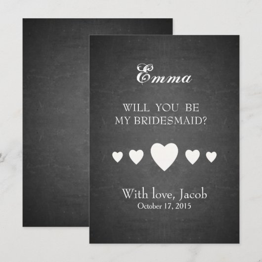 Schwarze Karte wird meine Bridesmaid sein (Vorne/Hinten)