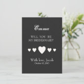 Schwarze Karte wird meine Bridesmaid sein (Stehend Vorderseite)