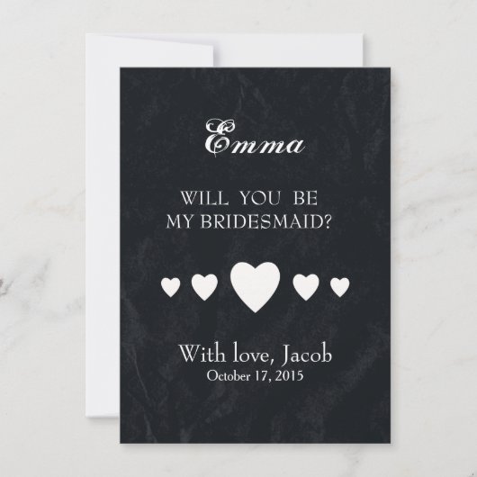 Schwarze Karte wird meine Bridesmaid sein (Vorderseite)