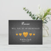 Schwarze Karte wird meine Bridesmaid sein (Stehend Vorderseite)