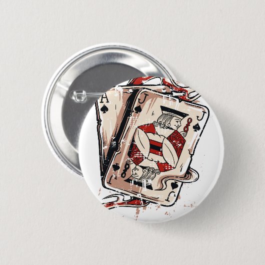 Schwarze Karten des Jack-21 Button (Vorne & Hinten)