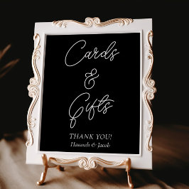 Schwarze Karten und Geschenke für Hochzeiten Poster