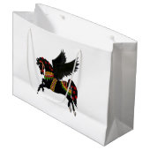Schwarze Karussell-Pegasus-Geschenktasche Große Geschenktüte (Vorderseite Schrägansicht)