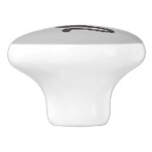 Schwarze Kat Silhouette Graue Keramik Knopf Keramikknauf (Seitenansicht)