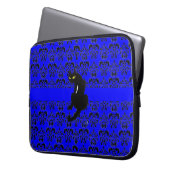 SCHWARZE KATASCHE schwarz blau Laptopschutzhülle (Vorderseite Links)
