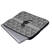 SCHWARZE KATASCHE schwarz grau Laptopschutzhülle (Vorne Knopf)