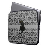 SCHWARZE KATASCHE schwarz grau Laptopschutzhülle (Vorderseite Links)