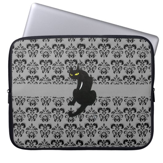 SCHWARZE KATASCHE schwarz grau Laptopschutzhülle (Vorderseite)