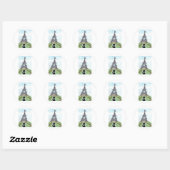 SCHWARZE KATEGORIE EIFFEL TOWER RUNDER AUFKLEBER (Blatt)