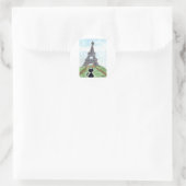 SCHWARZE KATEGORIE EIFFEL TOWER RUNDER AUFKLEBER (Tasche)