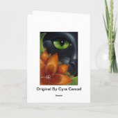 SCHWARZE KATTENSPEICHER-BLUME KARTE (Rückseite)