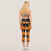 SCHWARZE KATZ-RETRO-DRUCKEN CAPRI YOGA PANS LEGGIN (Rückseite)
