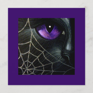 SCHWARZE KATZ- UND SPIDER-WEBKARTE KANN DIE HALLOW KARTE