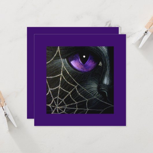 SCHWARZE KATZ- UND SPIDER-WEBKARTE KANN DIE HALLOW KARTE (Vorderseite/Rückseite Beispiel)