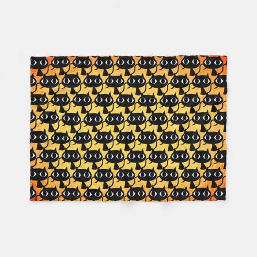 Schwarze Kätzchen Fleecedecke (Vorderseite (Horizontal))