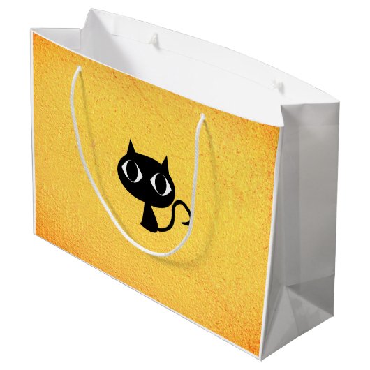 Schwarze Kätzchen Große Geschenktüte (Rückseite Schrägansicht)