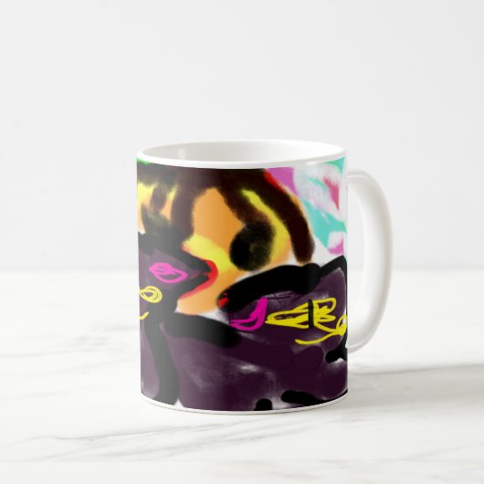 Schwarze Kätzchen Herbst Kaffeetasse (VorderseiteRechts)