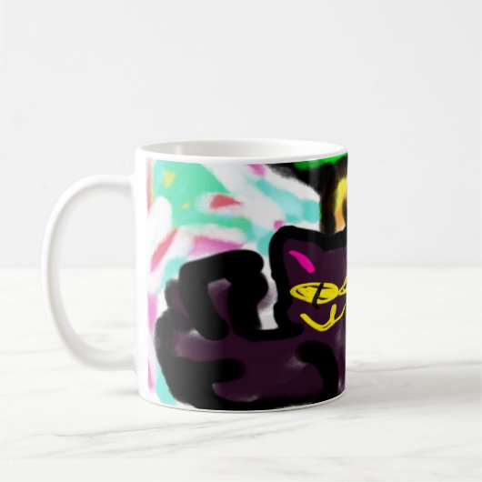 Schwarze Kätzchen Herbst Kaffeetasse (Links)