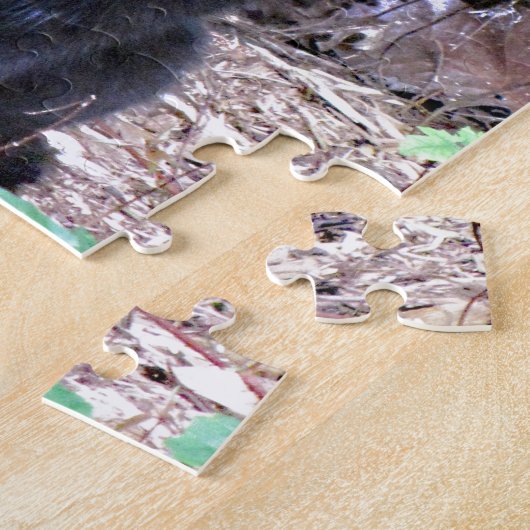 Schwarze Kätzchen-Katze Puzzle (Seite)