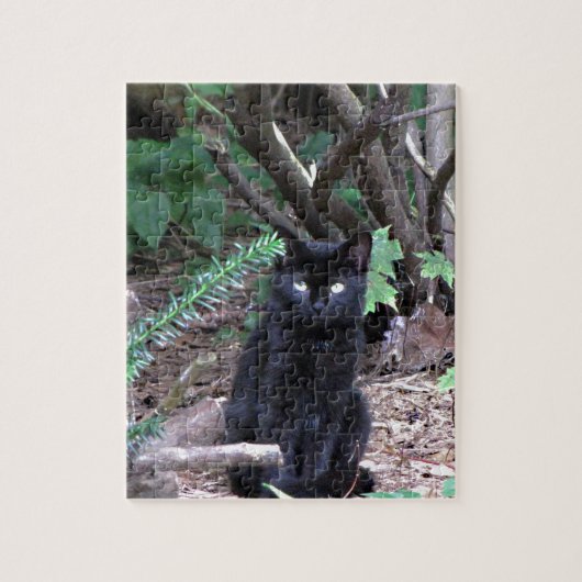 Schwarze Kätzchen-Katze Puzzle (Vertikal)