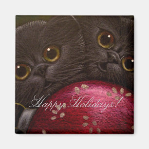 SCHWARZE KÄTZCHEN-KATZEN - FEIERTAG Magnet