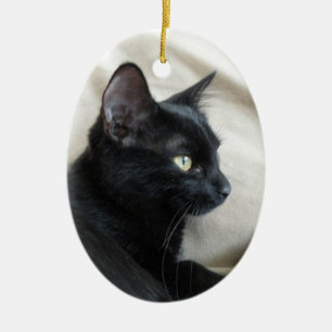 Schwarze Kätzchen Keramik Ornament
